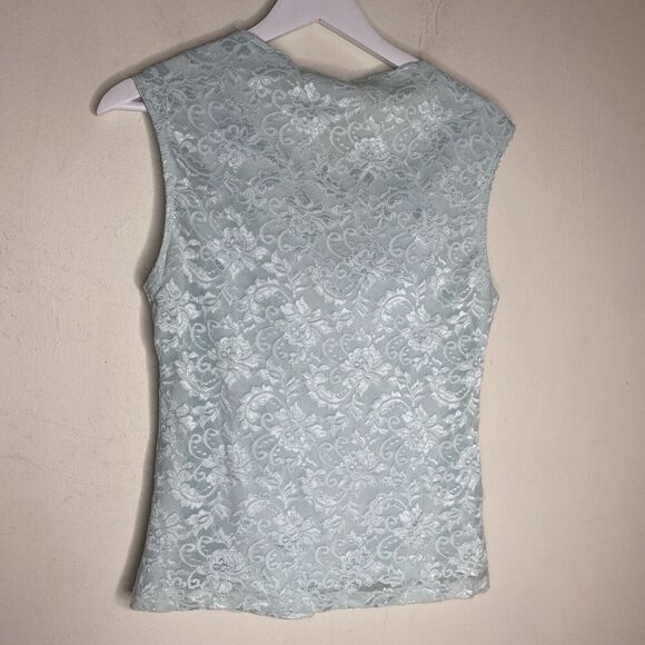 Rampage Mint Green Blue Lace Blouse Top Size Large Y2k - Picture 7 of 7